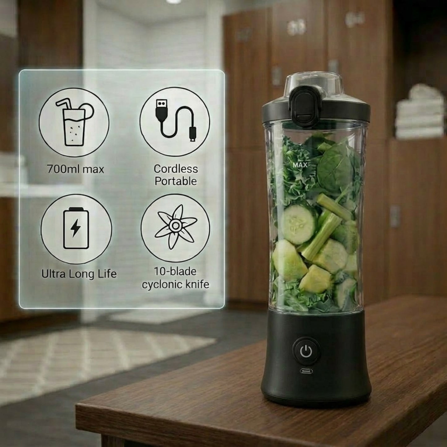 Portable Smoothie Blender Cup | Best Personal Rechargeable USB Juicer Bottle